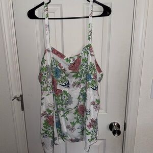 Torrid Floral Camisole - White with Pink and Green